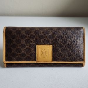 Celine Macadam Long Bifold Snap Wallet with Kisslock Compartment